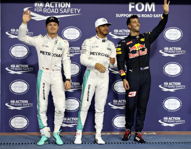 Nico Rosberg, Lewis Hamilton, Daniel Ricciardo