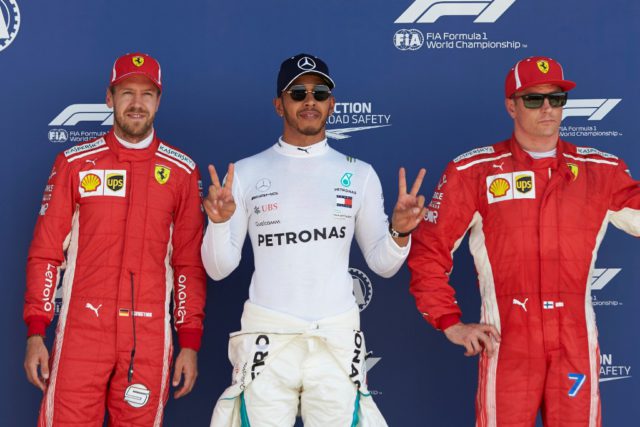 Lewis Hamilton, Kimi Raikkonen, Sebastian Vettel