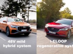 Audi Q8 48V mild hybrid system vs Mazda’s i-ELOOP regenerative braking system