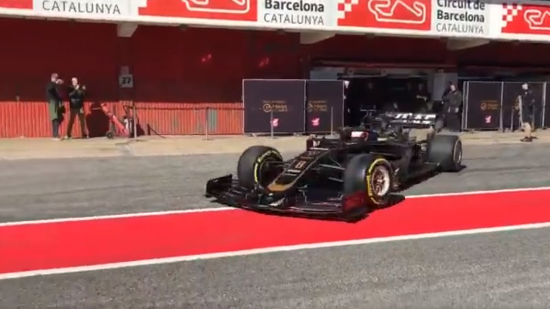haas shakedown spain Хаас 2019 шейкдаун