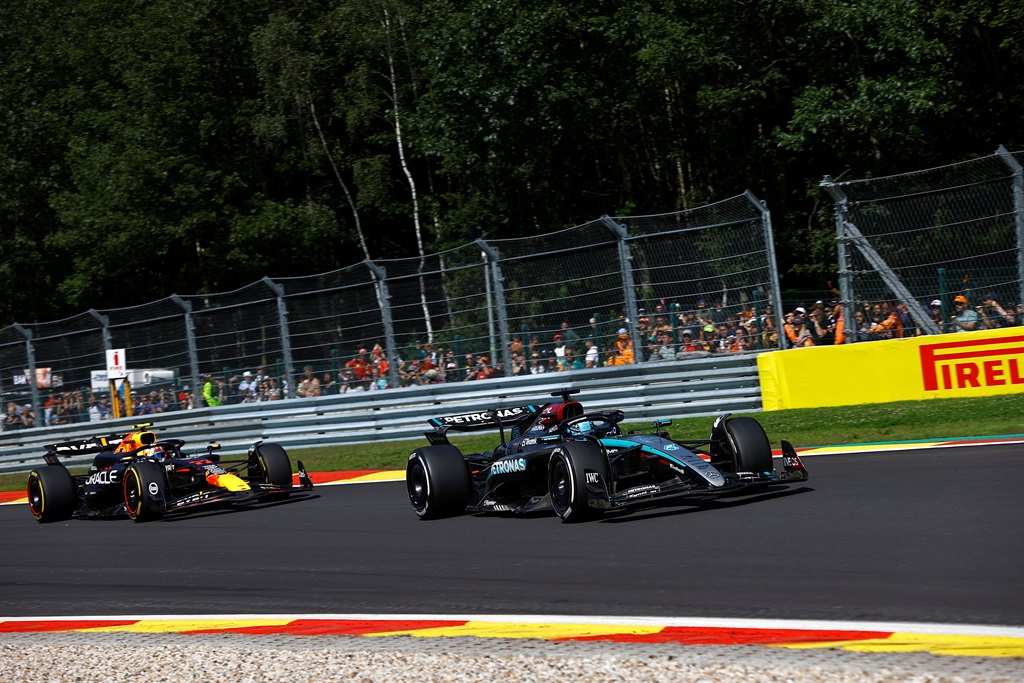 Formula 1 2024: Belgian GP Джоржд Ръсел, Серхио Перес