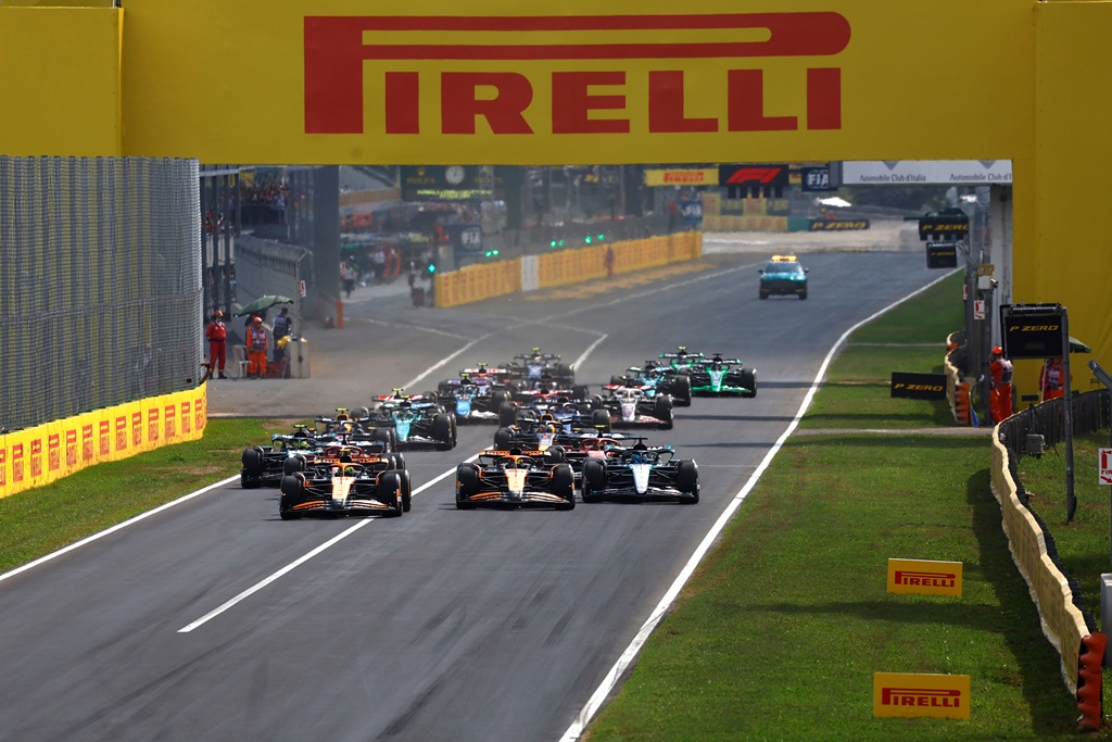 Formula 1 2024: Italian GP Ландо Норис, Оскар Пиастри, Джордж Ръсел, Гран при на Италия, Монца, Макларън F1